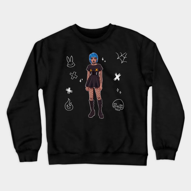 Goth Girl Crewneck Sweatshirt by Mally